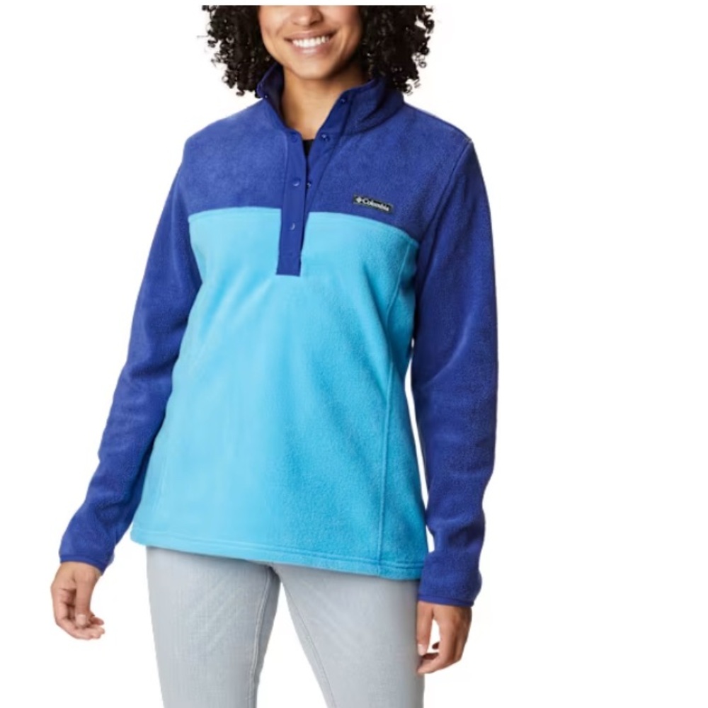 Columbia Benton Springs Half-Snap Long Sleeve Pullover in Teal Size Small
